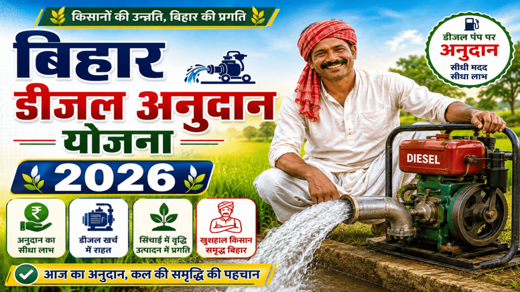 Bihar diesel anudan Yojana 2026 : ऑनलाइन आवेदन, पात्रता, आवश्यक दस्तावेज, आवेदन प्रक्रिया