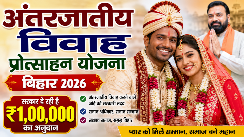 Antarjatiya vivah protsahan Yojana Bihar 2026: आवेदन प्रक्रिया, पात्रता, लाभ तथा आवश्यक दस्तावेज