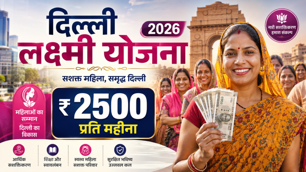 Delhi Laxmi Yojana 2026: ऑनलाइन आवेदन, पात्रता, लाभ तथा आवश्यक दस्तावेज